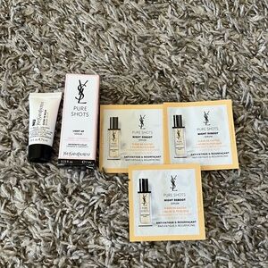 Bundle of YSL Nu Glow in Balm, Light Up Serum, Night Reboot Serum Travel Samples